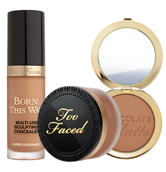 Dew You Foundation, Born This Way Super Coverage and Setting Powder and Chocolate Soleil Bronzer